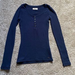 Navy Blue Hollister Long Sleeve Shirt